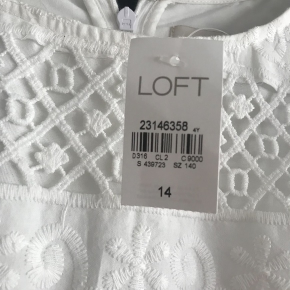 White Textured Loft Dress New with Tags - Picture 3 of 5